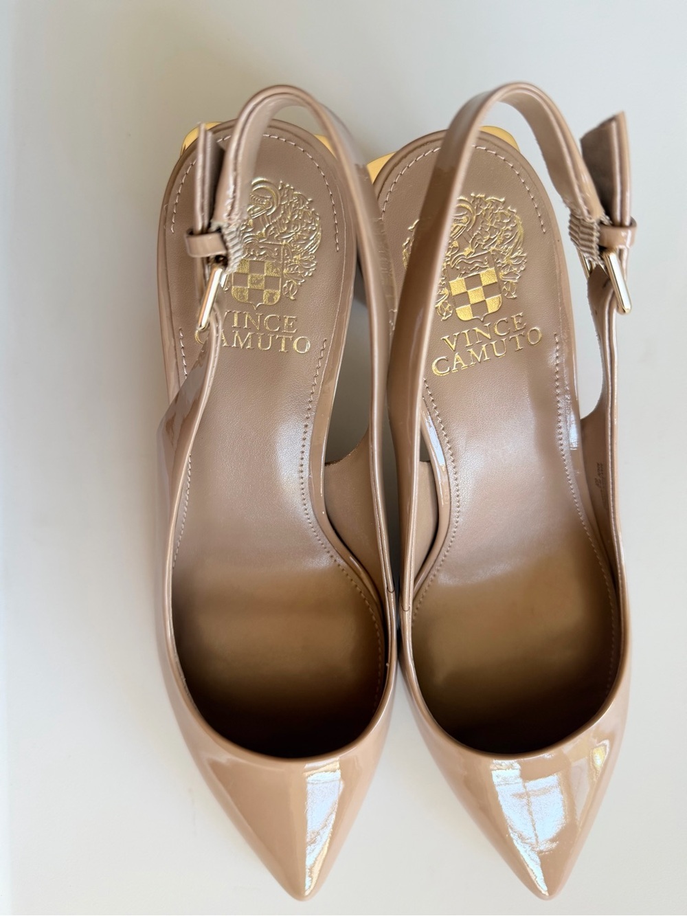 Vince Camuto Hamden Pointed Toe Slingback Pump Heel Nude 9 NWOB - Picture 7 of 10